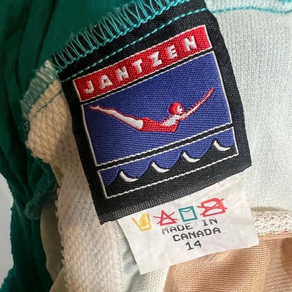 Vintage 90s Jantzen Women's One Piece‎ Swimming Suit Bright Green - Picture 5 of 6